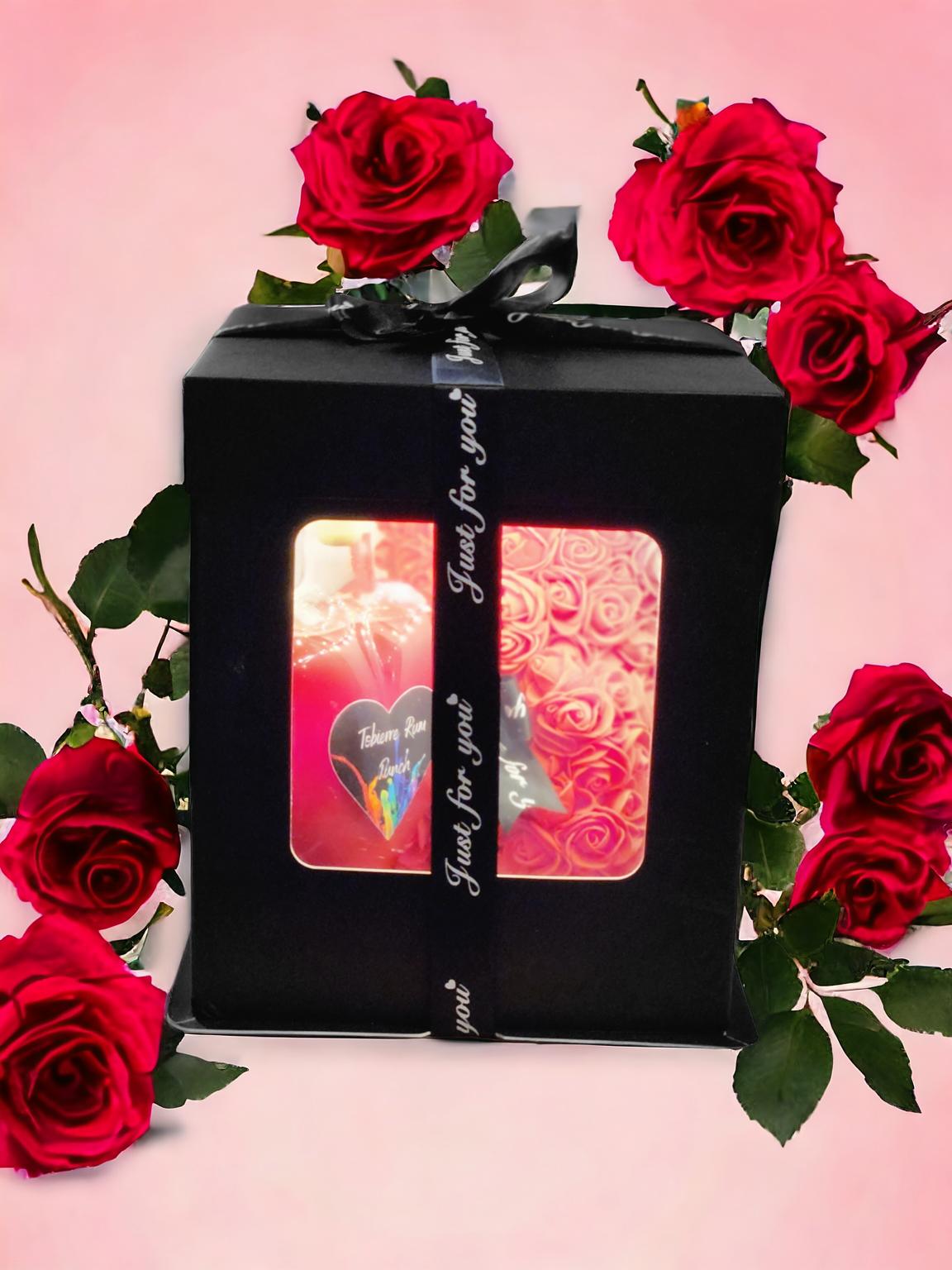 Valentines Rum Punch Rose Bear Gift Set